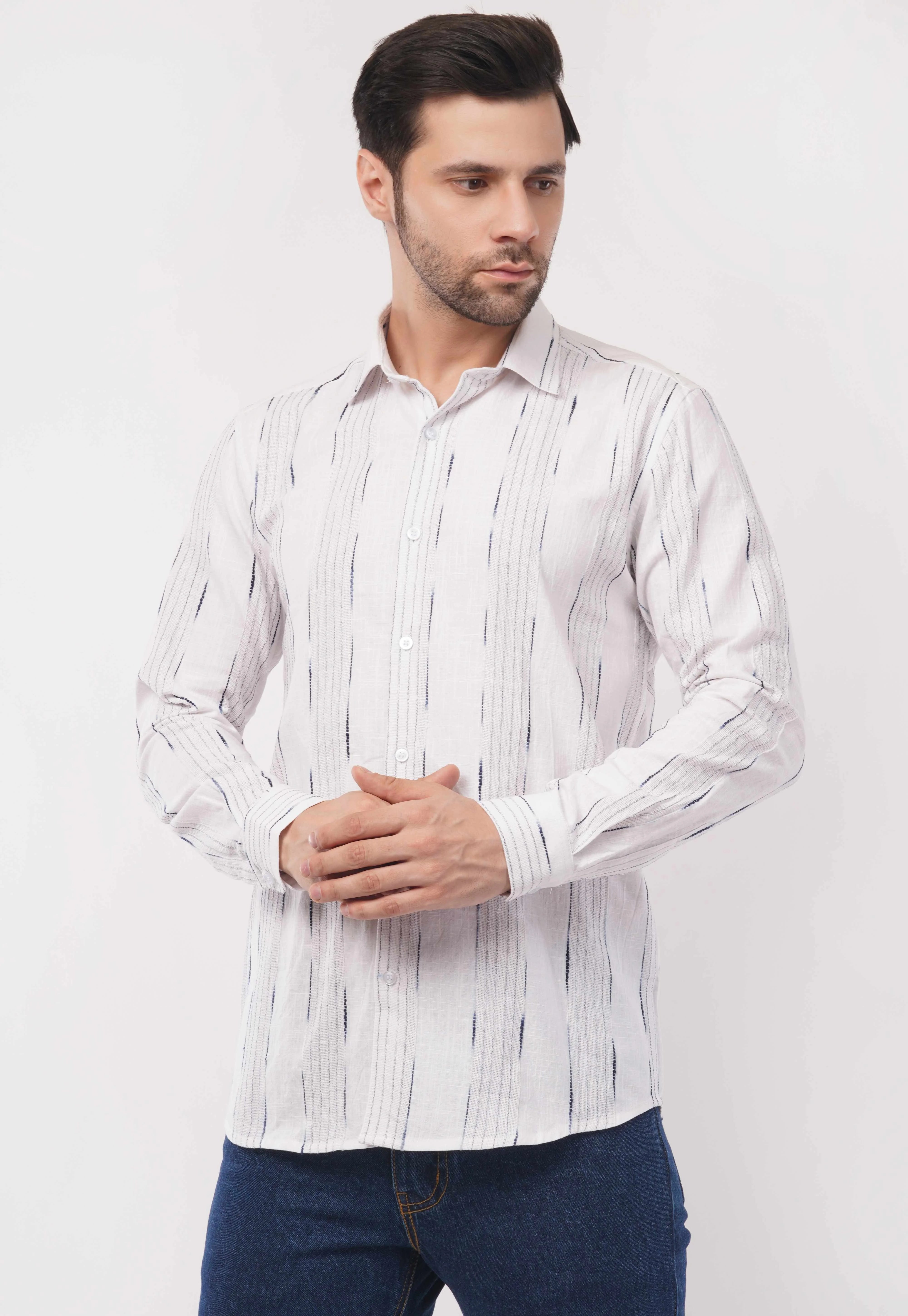 White Echo Full Sleeve Shirt